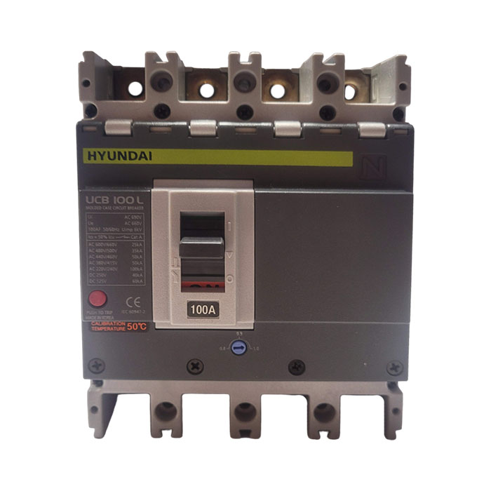 HYUNDAI UCB100-L4PT4100F INTERRUPTOR UCB100 4 POLOS 50kA 380/415V CORRIENTE ALTERNA 80-100A